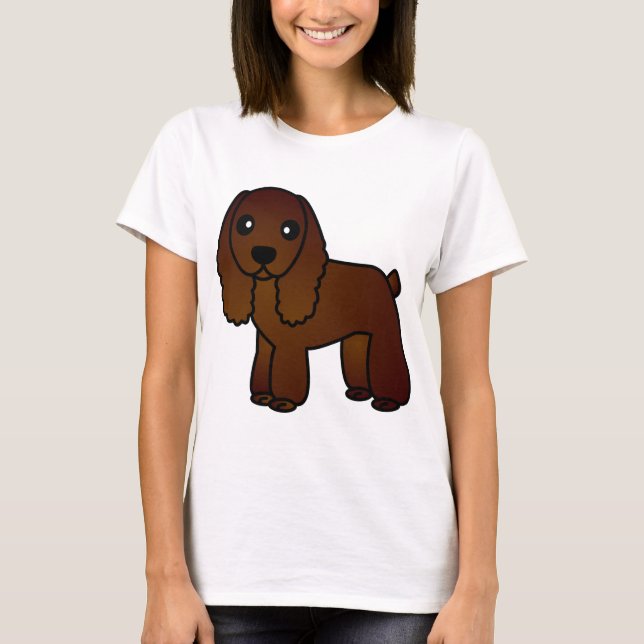 Niedlicher Schokoladen-Cockerspaniel-Cartoon T-Shirt (Vorderseite)