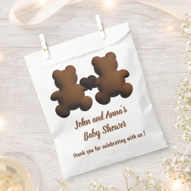 Niedlicher Schokoladenbär Babydusche Geschenktütchen (Ausgeschnitten)