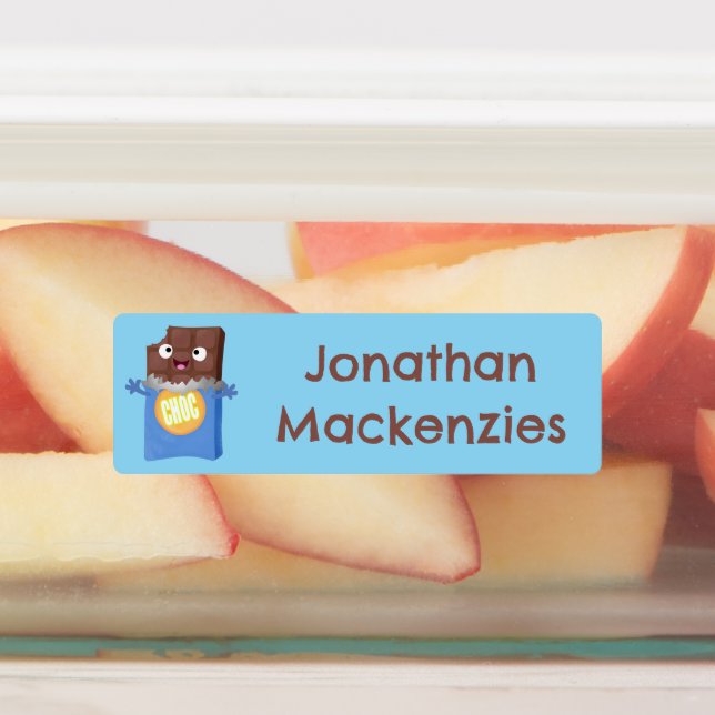 Niedlicher Schokoladencharakter personalisiert Etiketten (Befestigt)