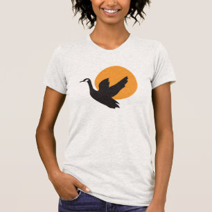 Niedlicher schöner Fliegen-Gans-Vogel und T-Shirt