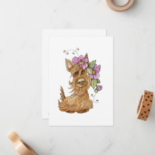 Niedlicher Schottenhund, Schottischer Hund, schott Mitteilungskarte