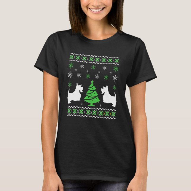Niedlicher schottischer Weihnachtssüßer Für Hunde  T-Shirt (Vorderseite)
