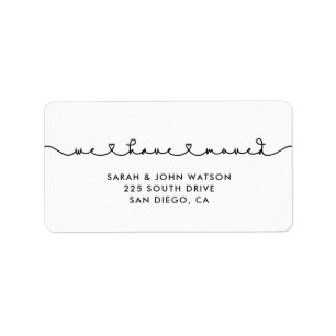 Niedlicher Schriftart mit verbindendem Herzstück W Adressaufkleber