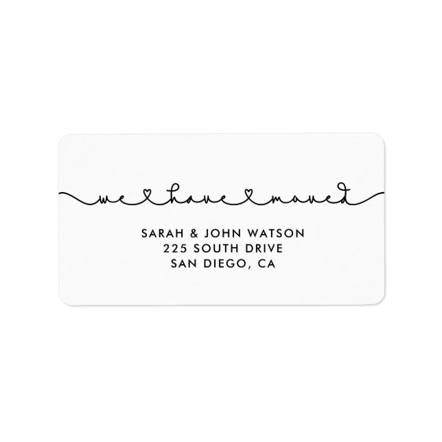 Niedlicher Schriftart mit verbindendem Herzstück W Adressaufkleber (Vorne)