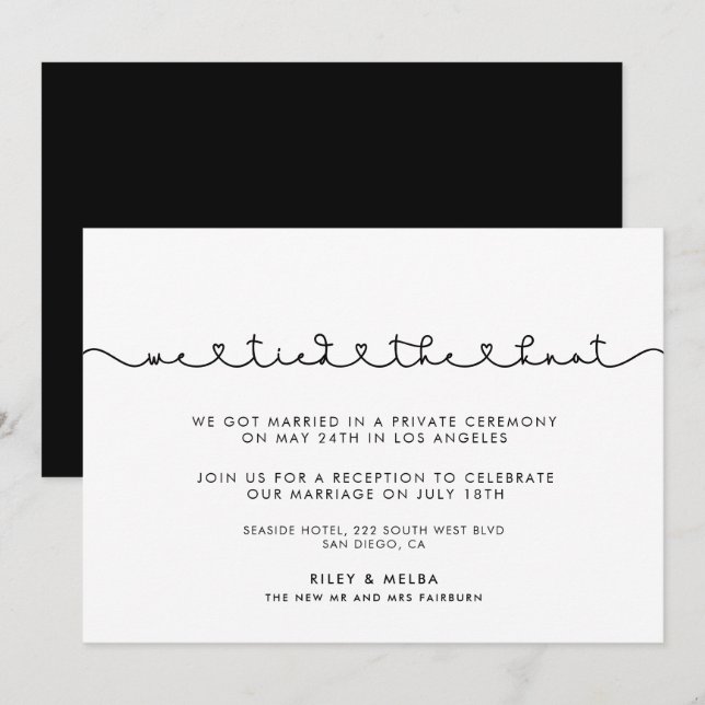 Niedlicher Schriftart mit Verbindungsfunktion Wir  Einladung (Vorne/Hinten)