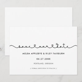 Niedlicher Schriftart mit Verbindungsherzen Rette  Save The Date