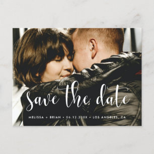 Niedlicher Schriftart Save the Date Ankündigungspostkarte