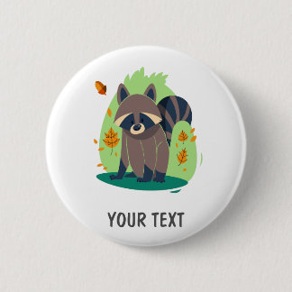 Niedlicher schüchterner Raccoon Button