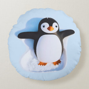 Niedlicher schuggable Pinguin Rundes Kissen