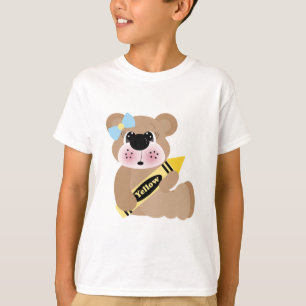 niedlicher Schulbär mit Gelbklee T-Shirt