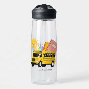 Niedlicher Schulbus zurück zur Schule Personalisie Trinkflasche
