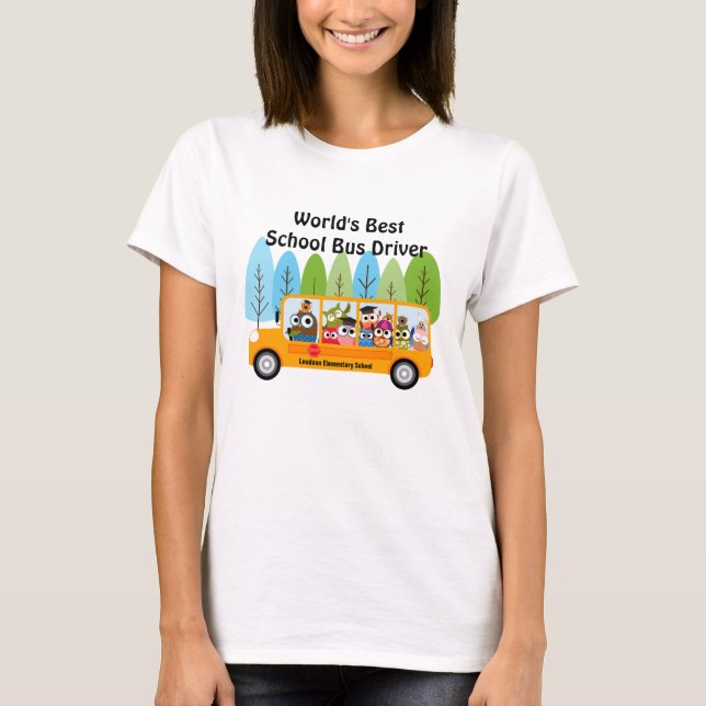 Niedlicher Schulbusfahrer von Owl World T-Shirt (Vorderseite)