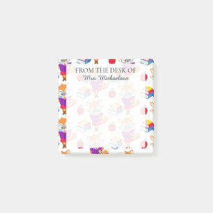 Niedlicher Schullehrer Fox Post-it Klebezettel