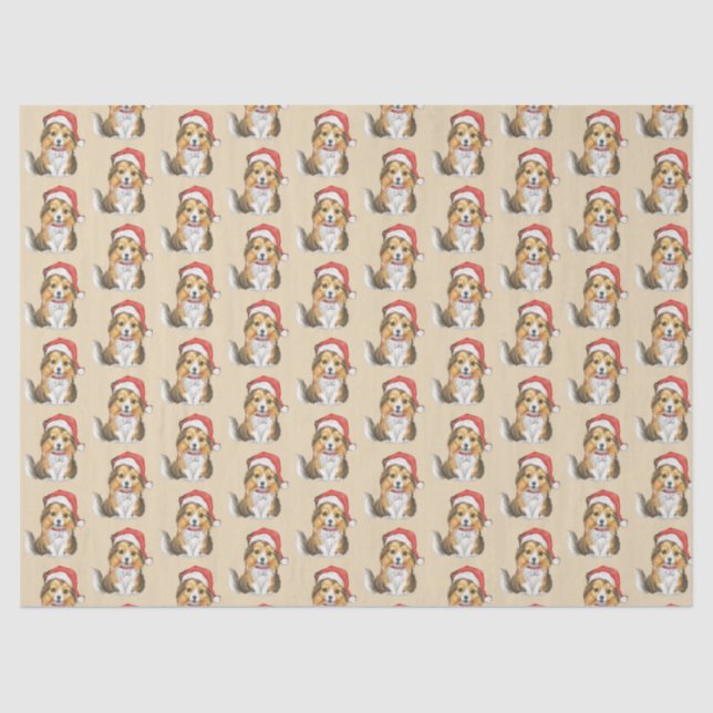 Niedlicher Schutz in Santa's Hutwackelpapier Seidenpapier (Vorderseite)