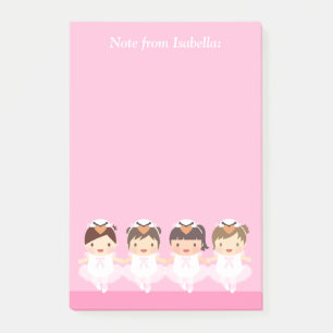 Niedlicher Schwan-Ballett-Ballerina für Mädchen Post-it Klebezettel