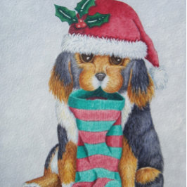 niedlicher, schwarz-brauner Welpe für Hundeweihe Napf