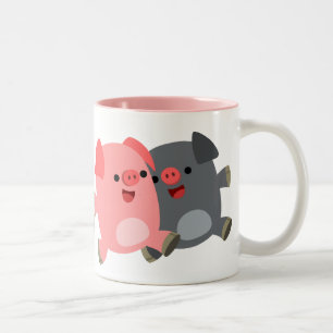 Niedlicher Schwarz-Weiß-Cartoon Tasse
