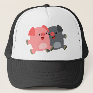 Niedlicher Schwarz-Weiß-Cartoon Truckerkappe