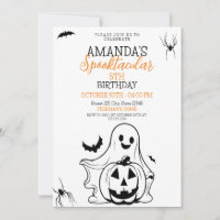 Niedlicher Schwarz-Weiß-Spooky Ghost Pumpkin Gebur