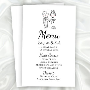 Niedlicher Schwarz-weißer Cartoon Braut und Groome