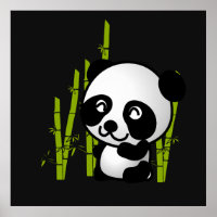Niedlicher schwarz-weißer Panda-Bär in einem Bambu