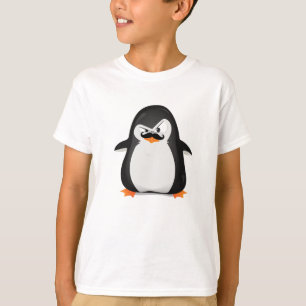 Niedlicher Schwarz-weißer Penguin und lustiger T-Shirt