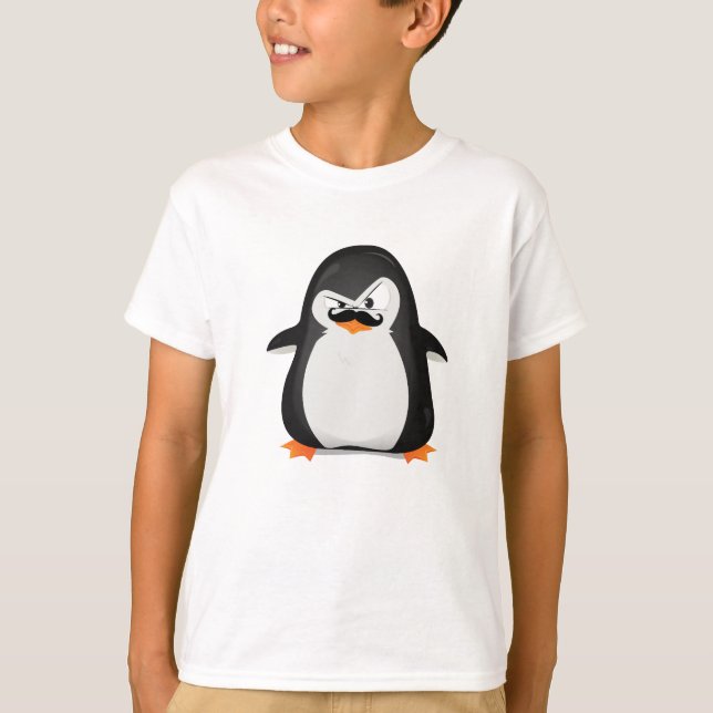 Niedlicher Schwarz-weißer Penguin und lustiger T-Shirt (Vorderseite)