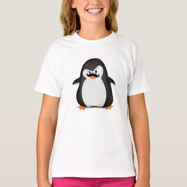 Niedlicher Schwarz-weißer Penguin und lustiger T-Shirt (Vorderseite)