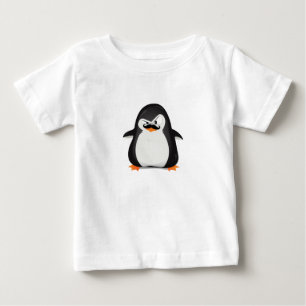 Niedlicher Schwarz-weißer Pinguin und Funny Mustac Baby T-shirt