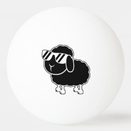Niedlicher schwarze Schaf-Cartoon Tischtennisball