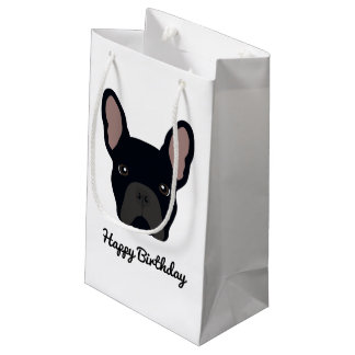 Niedlicher Schwarzer Bulldog zum Geburtstag Kleine Geschenktüte