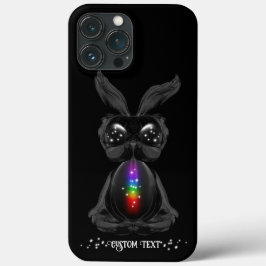 Niedlicher Schwarzer Bunny mit Chakra Rainbow Soul iPhone 16 Pro Max Hülle