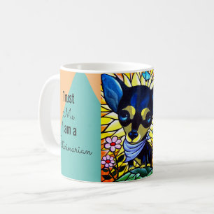 Niedlicher Schwarzer Chihuahua-Hund Veterinärmediz Kaffeetasse