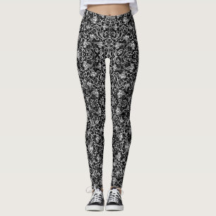 Niedlicher schwarzer dalmatinischer Blume Leggings