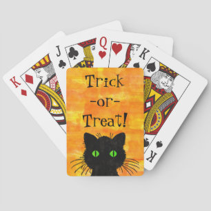 Niedlicher Schwarzer Flüchtige Blick-a-Boo-Katze a Spielkarten