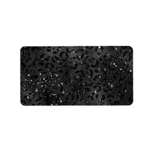 Niedlicher schwarzer Gepard Leopard Skin Adressaufkleber