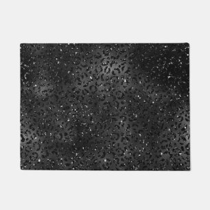 Niedlicher schwarzer Gepard Leopard Skin Fußmatte