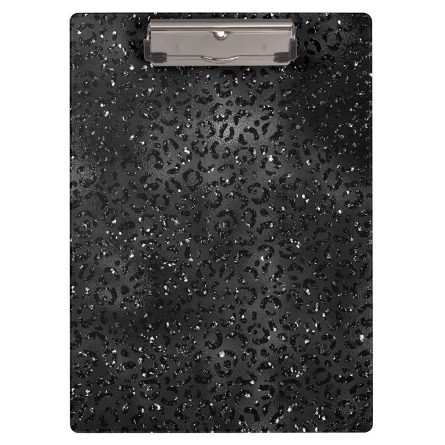 Niedlicher schwarzer Gepard Leopard Skin Klemmbrett (Vorderseite)