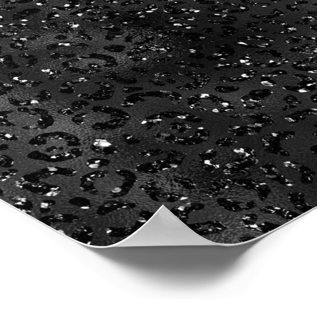 Niedlicher schwarzer Gepard Leopard Skin Poster (Ecke)