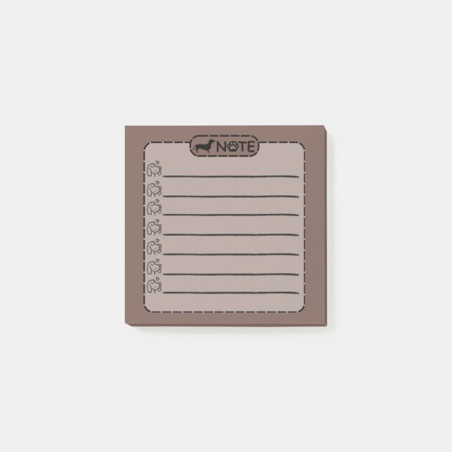 Niedlicher Schwarzer Hund Personalisiert Post-it Klebezettel (Vorderseite)