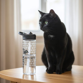 Niedlicher schwarzer Katze Name Pawsome Water Flas Trinkflasche
