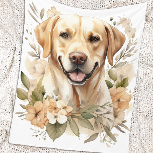 Niedlicher schwarzer Lab Labrador Retriever Dog Fleecedecke