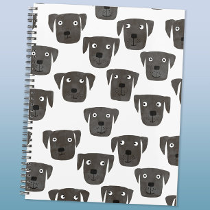 Niedlicher Schwarzer Labrador Retriever Hund Notizbuch