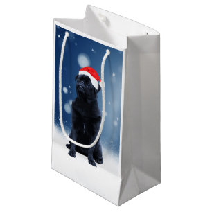 Niedlicher Schwarzer Mops Hund Weihnachten Weihnac Kleine Geschenktüte