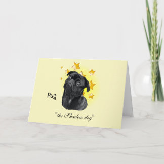 Niedlicher Schwarzer Mops ist ein Star Karte