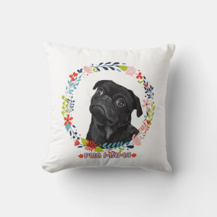 Niedlicher Schwarzer Mops - Mops Mama Kissen