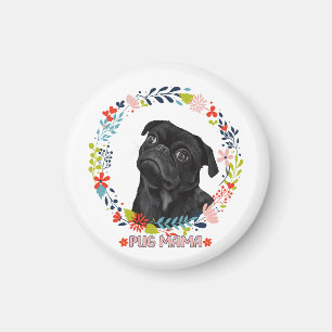 Niedlicher Schwarzer Mops - Mops Mama Magnet