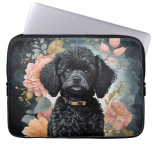 Niedlicher Schwarzer Poodle Welpe Laptopschutzhülle