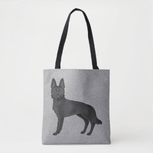 Niedlicher schwarzer Schäferhund Cartoon Dog Gray