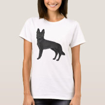 Niedlicher schwarzer Schäferhund Cartoon Dog Zeich
